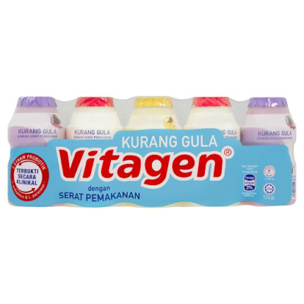 VITAGEN Sữa uống lên men ít đường vị hỗn hợp 5x125ml