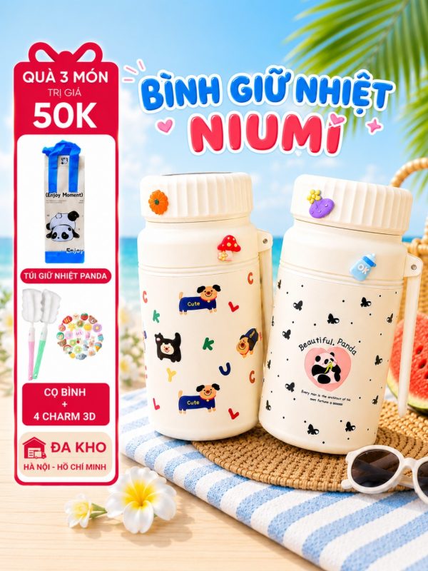 Bình giữ nhiệt NIUMI Fashion Cup nhiều mẫu dễ thương