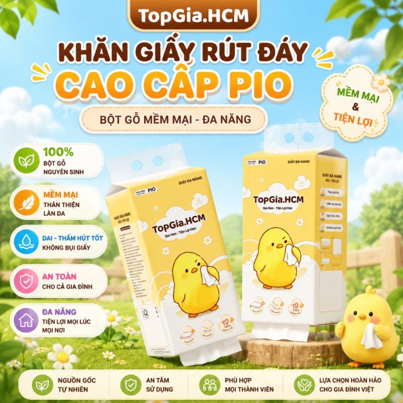 Khăn giấy rút PIO TopGia mềm mịn dai chắc