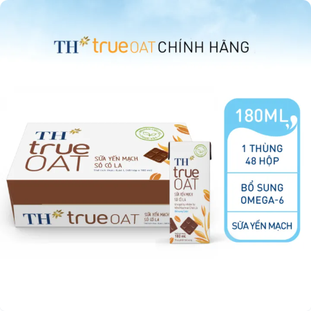 TH true OAT sữa yến mạch sô cô la 180ml thùng 48 hộp chính hãng