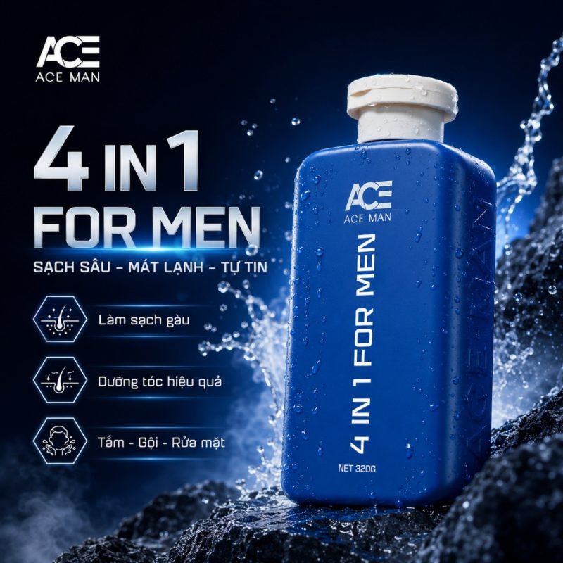 ACEMAN Prebiotic 4 in 1 cho nam làm sạch mát lạnh