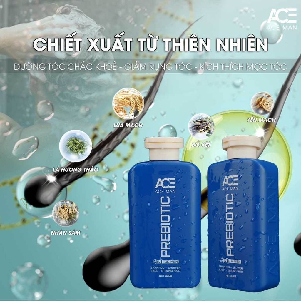 ACEMAN chiết xuất lúa mạch hương thảo nhân sâm bồ kết yến mạch